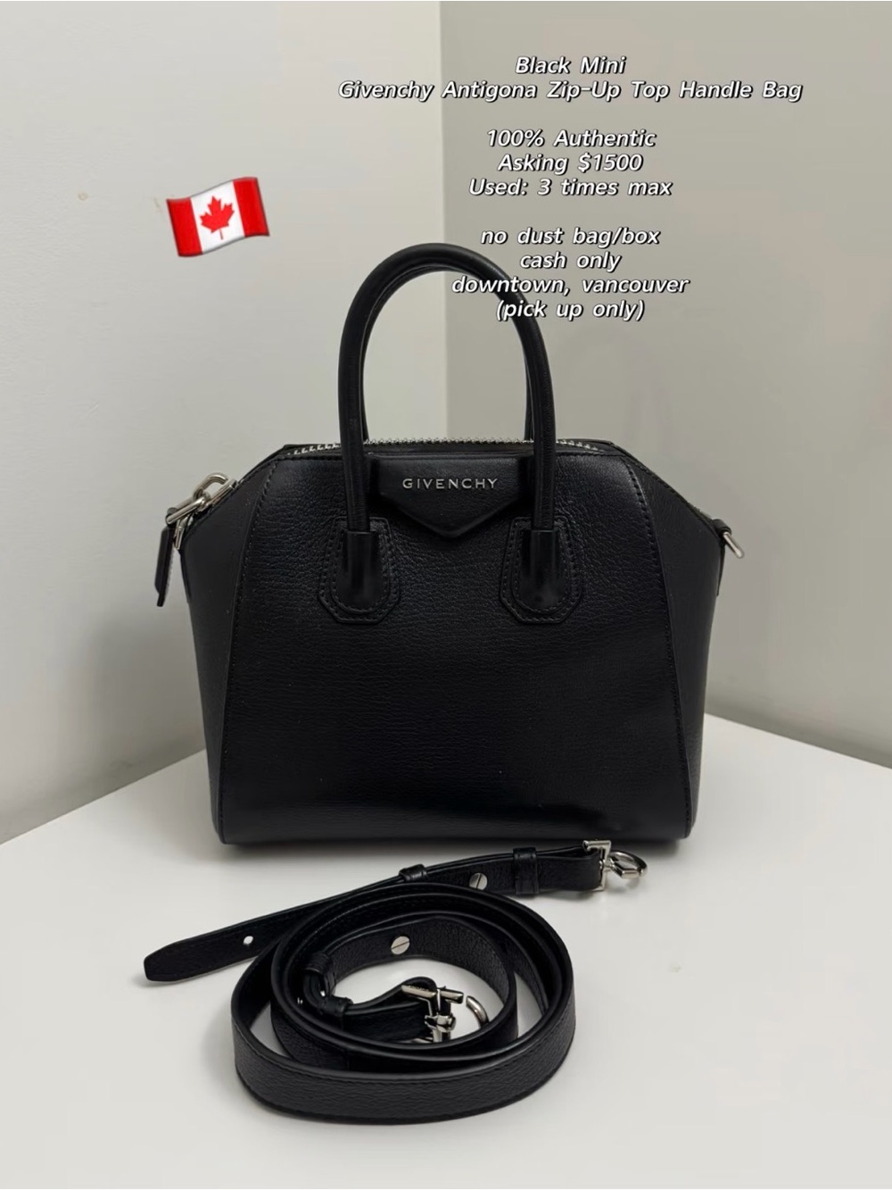 Black Mini Givenchy Antigona - 100% Authentic